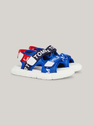 Logo Hook And Loop Sandals, BLUE