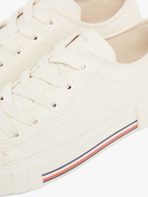 baskets à semelle emblématique et lacets blanc pour filles tommy hilfiger