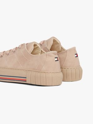 baskets texturées à rayures rose pour filles tommy hilfiger