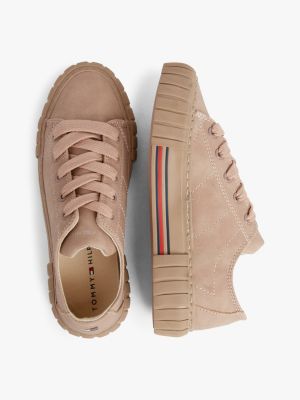 pink stripe texture trainers for girls tommy hilfiger