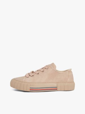 pink stripe texture trainers for girls tommy hilfiger