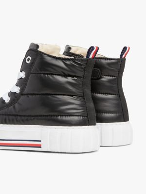 baskets montantes emblématiques noir pour filles tommy hilfiger