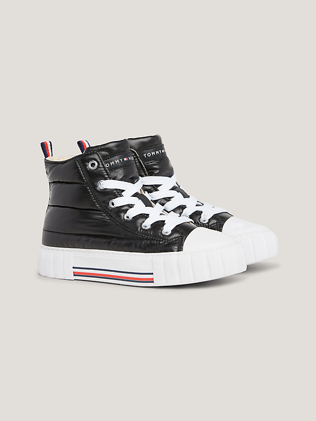 black high-top signature trainers for girls tommy hilfiger