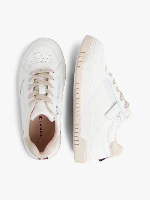 white fine cleat trainers for girls tommy hilfiger