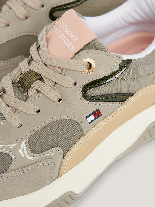 grey chunky cleat flag trainers for girls tommy hilfiger