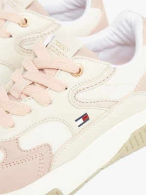 pink tonal panel cleat trainers for girls tommy hilfiger