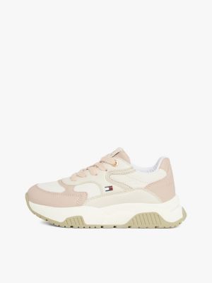 pink tonal panel cleat trainers for girls tommy hilfiger