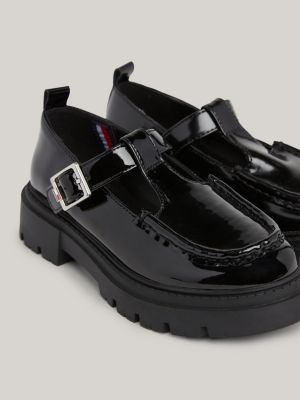 chaussures vernies à boucle semelle crantée noir pour filles tommy hilfiger