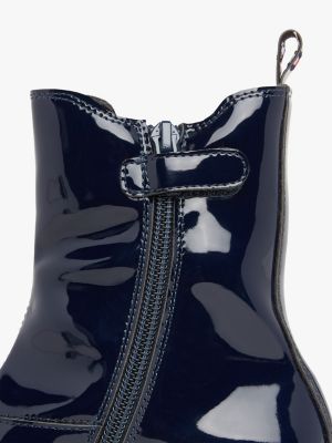 Bottines Chelsea vernies Bleu Tommy Hilfiger