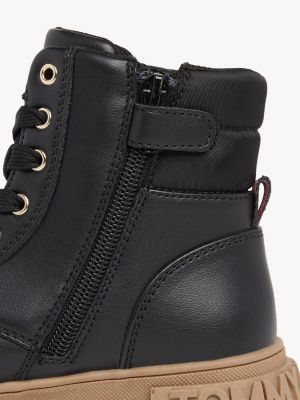 Black chunky sole lace up ankle boots hotsell