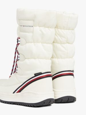 white logo signature tape snow boots for girls tommy hilfiger