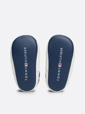 blauw sneaker met vlag en klittenbandsluiting voor jongens - tommy hilfiger