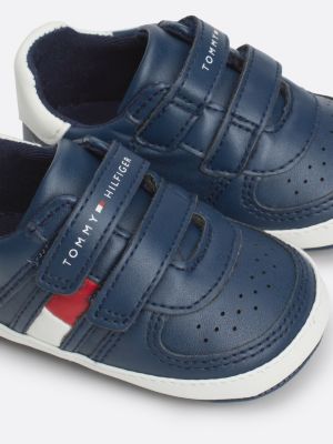 blue flag hook and loop trainers for boys tommy hilfiger