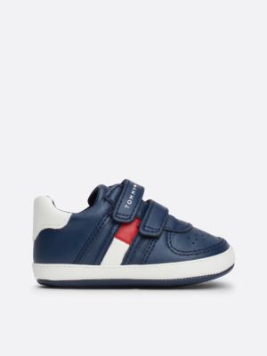 sneakers con fascette a strappo e bandiera blue da bambini tommy hilfiger