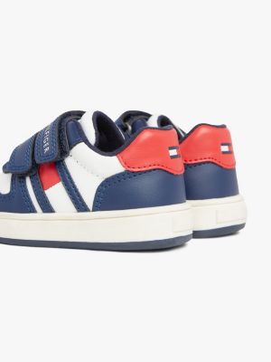 blau color block-sneaker mit klettverschluss für jungen - tommy hilfiger