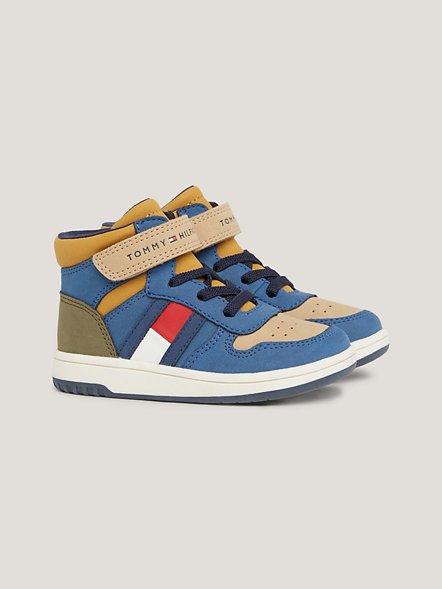 multi high-top flag strap trainers for boys tommy hilfiger