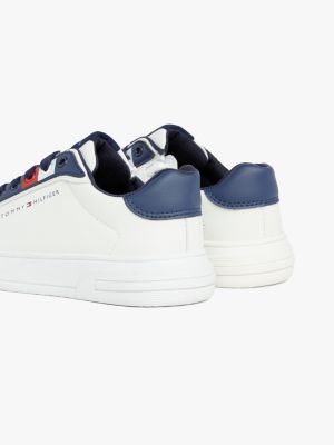 white colour-blocked trainers for boys tommy hilfiger