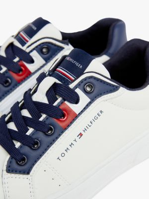 sneakers color block bianco da bambini tommy hilfiger