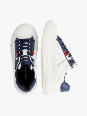 sneakers color block bianco da bambini tommy hilfiger