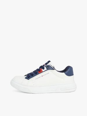 sneakers color block bianco da bambini tommy hilfiger