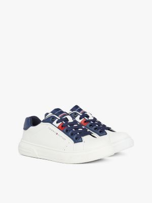 sneakers color block bianco da bambini tommy hilfiger