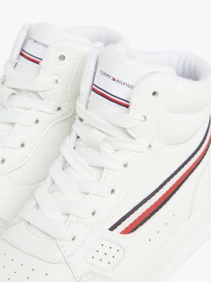 wit genderinclusieve hoge sneaker voor kinderen unisex - tommy hilfiger