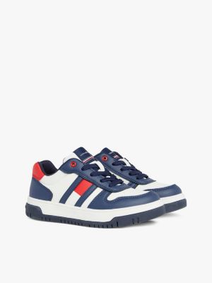 blau genderinklusiver color block-sneaker für unisex kinder - tommy hilfiger