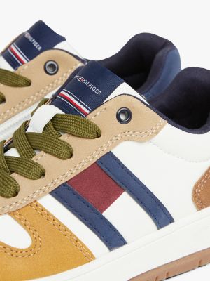 wit genderinclusieve sneaker met vlag voor kinderen unisex - tommy hilfiger