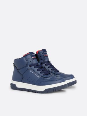 sneakers alte con suola spessa blu da unisex bambino tommy hilfiger