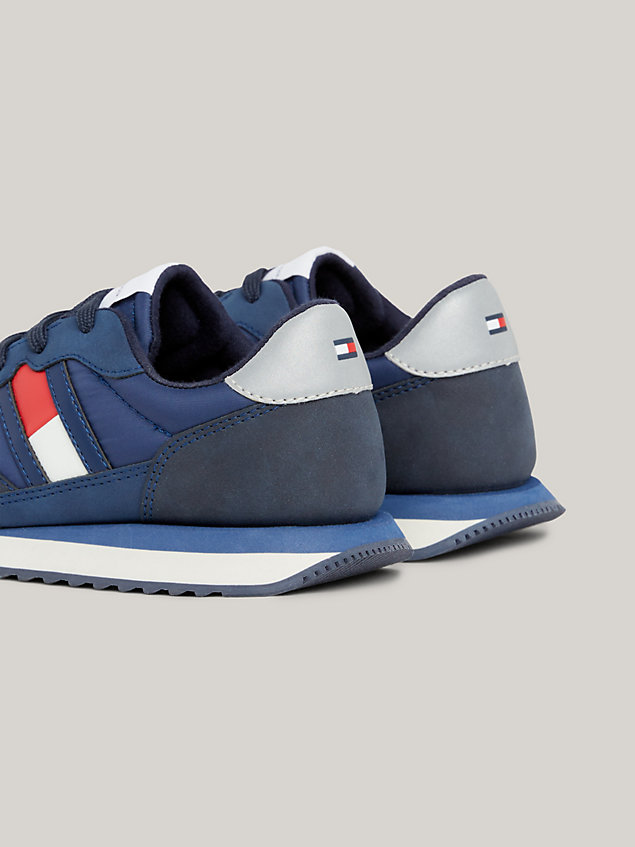 blue dual gender flag texture trainers for kids unisex tommy hilfiger