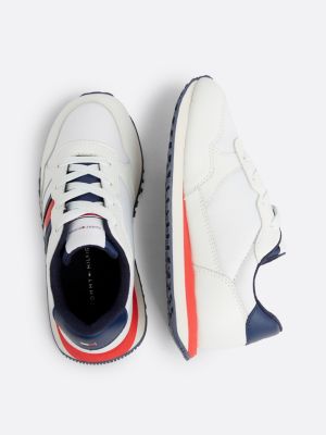 white signature midsole flag trainers for kids unisex tommy hilfiger