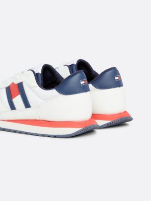 weiß sneaker mit zwischensohle in tommy-farben für unisex kinder - tommy hilfiger