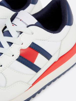 weiß sneaker mit zwischensohle in tommy-farben für unisex kinder - tommy hilfiger