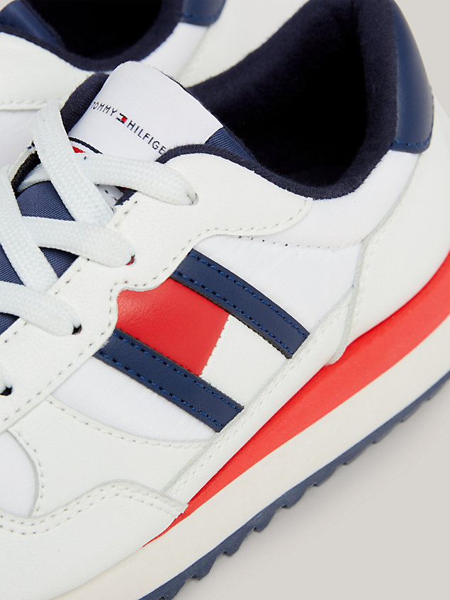 white signature high-top trainers for kids unisex tommy hilfiger