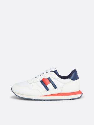 weiß sneaker mit zwischensohle in tommy-farben für unisex kinder - tommy hilfiger