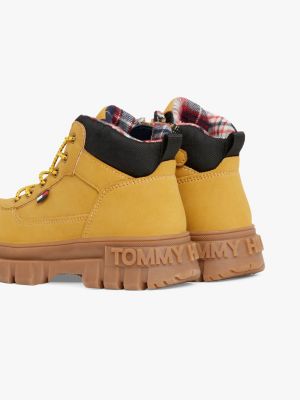 scarponcini con suola carrarmato giallo da bambini tommy hilfiger