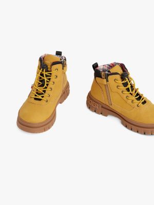 bottines chunky crantées jaune pour garçons tommy hilfiger