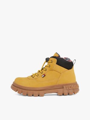 bottines chunky crantées jaune pour garçons tommy hilfiger