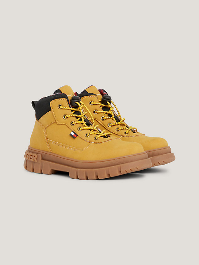 yellow chunky cleat ankle boots for boys tommy hilfiger