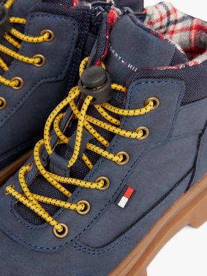 blue chunky cleat ankle boots for boys tommy hilfiger