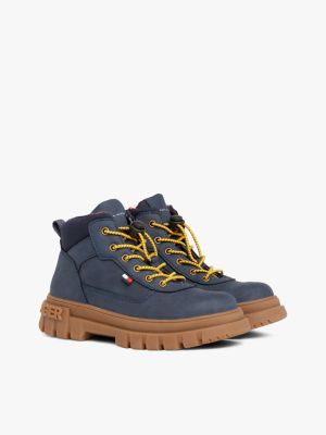 blue chunky cleat ankle boots for boys tommy hilfiger