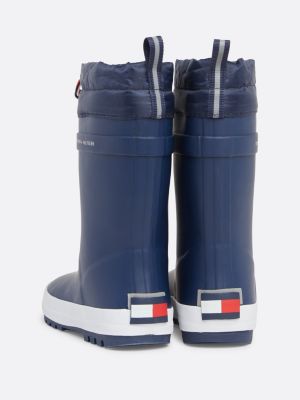 bottes de pluie crantées à cordon et logo bleu pour enfant unisexe tommy hilfiger