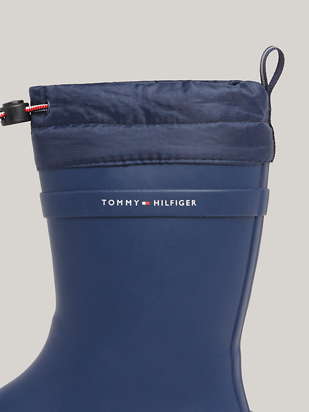 blue toggle drawstring rain boots for kids unisex tommy hilfiger