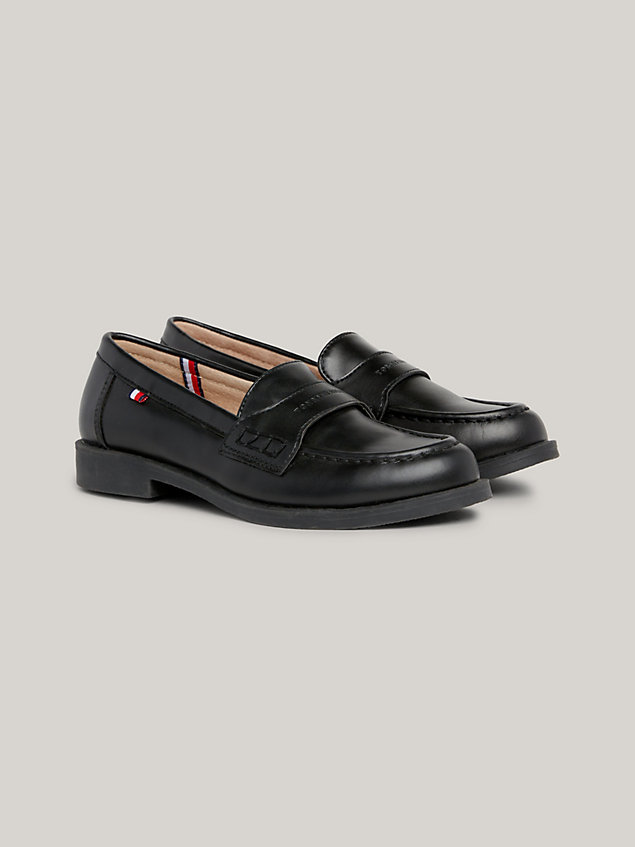 zapatos suaves sin cordones y con logo black de niños tommy hilfiger
