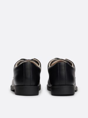 scarpe stringate con finitura liscia nero da bambini tommy hilfiger