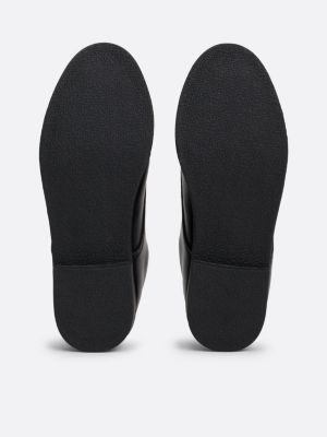 chaussures lisses à lacets noir pour garçons tommy hilfiger