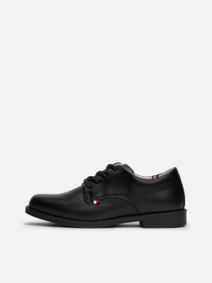 scarpe stringate con finitura liscia nero da bambini tommy hilfiger