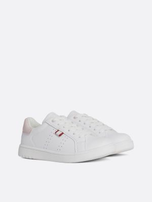 zapatillas con panel a contraste en el talón white de niñas tommy hilfiger