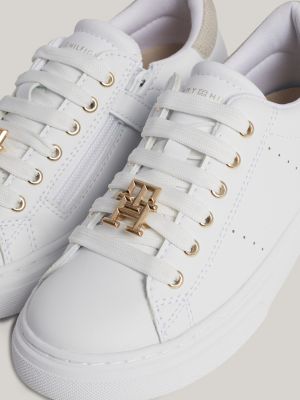 zapatillas deportivas con monograma th blanco de niñas tommy hilfiger