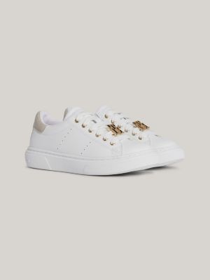 zapatillas deportivas con monograma th white de niñas tommy hilfiger